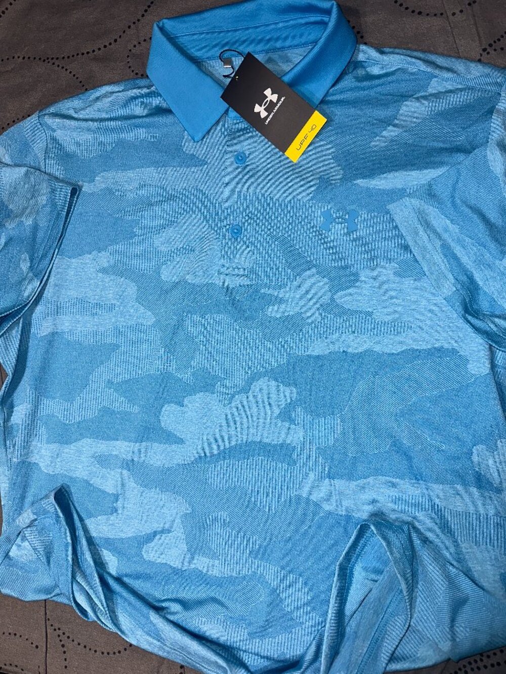UNDER ARMOUR PLAYOFF GOLF CAMO JACQ #452 BLUE'S POLO SHIRT SIZE 2XL XL M MEN $70